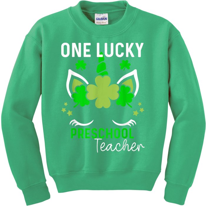 Funny One Lucky Preschool Teacher St. Patricks Day Irish Kids Sweatshirt