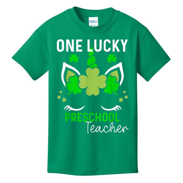 Funny One Lucky Preschool Teacher St. Patricks Day Irish Kids T-Shirt