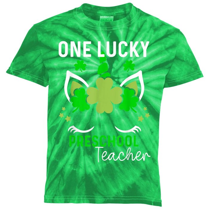 Funny One Lucky Preschool Teacher St. Patricks Day Irish Kids Tie-Dye T-Shirt