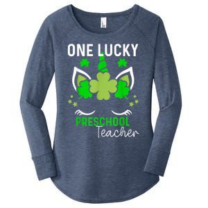 Funny One Lucky Preschool Teacher St. Patricks Day Irish Women's Perfect Tri Tunic Long Sleeve Shirt