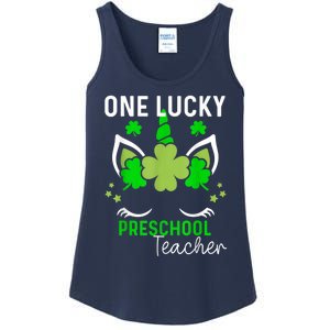 Funny One Lucky Preschool Teacher St. Patricks Day Irish Ladies Essential Tank