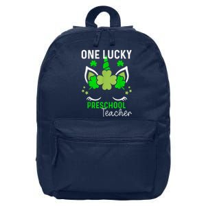 Funny One Lucky Preschool Teacher St. Patricks Day Irish 16 in Basic Backpack