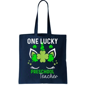 Funny One Lucky Preschool Teacher St. Patricks Day Irish Tote Bag