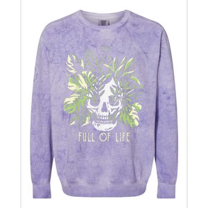 Full Of Life Skull Gardening Garden Colorblast Crewneck Sweatshirt