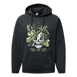 Full Of Life Skull Gardening Garden Performance Fleece Hoodie