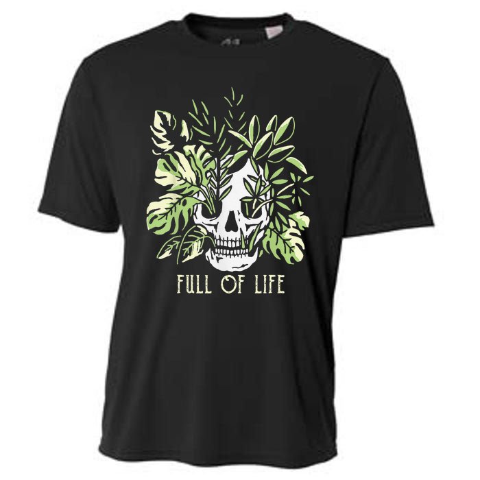 Full Of Life Skull Gardening Garden Cooling Performance Crew T-Shirt