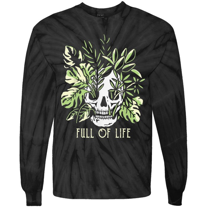 Full Of Life Skull Gardening Garden Tie-Dye Long Sleeve Shirt