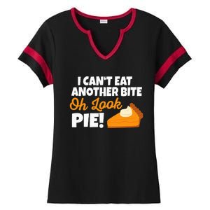 Funny Oh Look Pumpkin Pie Thanksgiving Ladies Halftime Notch Neck Tee