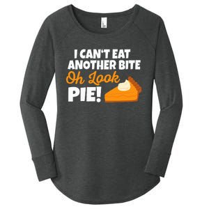 Funny Oh Look Pumpkin Pie Thanksgiving Women's Perfect Tri Tunic Long Sleeve Shirt