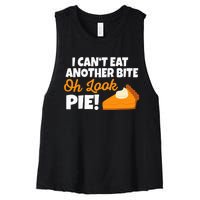 Funny Oh Look Pumpkin Pie Thanksgiving Women's Racerback Cropped Tank