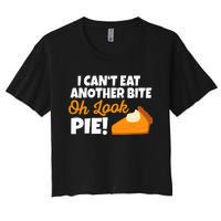 Funny Oh Look Pumpkin Pie Thanksgiving Women's Crop Top Tee