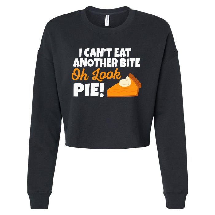 Funny Oh Look Pumpkin Pie Thanksgiving Cropped Pullover Crew