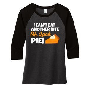 Funny Oh Look Pumpkin Pie Thanksgiving Women's Tri-Blend 3/4-Sleeve Raglan Shirt