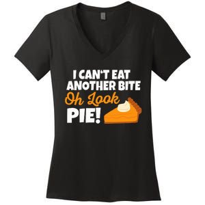 Funny Oh Look Pumpkin Pie Thanksgiving Women's V-Neck T-Shirt