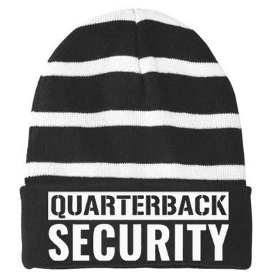 Football Offensive Line Lineman Quarterback Protection Striped Beanie with Solid Band