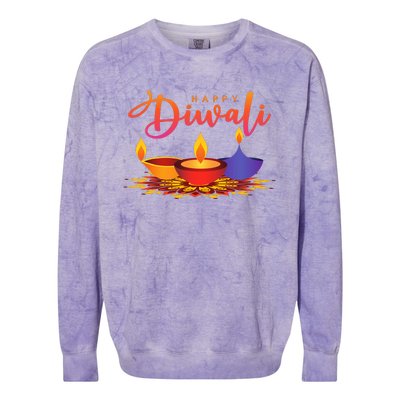 Festival Of Light Happy Diwali Colorblast Crewneck Sweatshirt