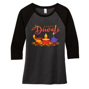 Festival Of Light Happy Diwali Women's Tri-Blend 3/4-Sleeve Raglan Shirt