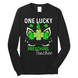 Funny One Lucky Preschool Teacher St. Patricks Day Irish Long Sleeve Shirt