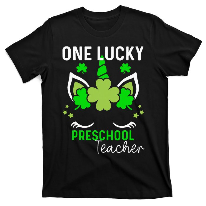 Funny One Lucky Preschool Teacher St. Patricks Day Irish T-Shirt