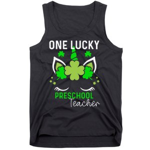 Funny One Lucky Preschool Teacher St. Patricks Day Irish Tank Top