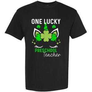 Funny One Lucky Preschool Teacher St. Patricks Day Irish Garment-Dyed Heavyweight T-Shirt