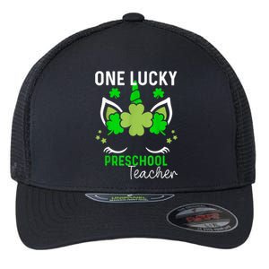 Funny One Lucky Preschool Teacher St. Patricks Day Irish Flexfit Unipanel Trucker Cap