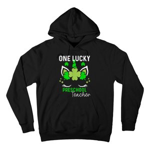 Funny One Lucky Preschool Teacher St. Patricks Day Irish Hoodie