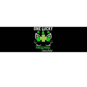 Funny One Lucky Preschool Teacher St. Patricks Day Irish Bumper Sticker