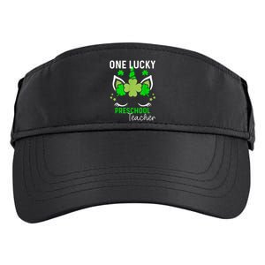 Funny One Lucky Preschool Teacher St. Patricks Day Irish Adult Drive Performance Visor