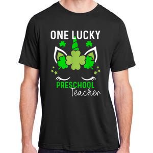 Funny One Lucky Preschool Teacher St. Patricks Day Irish Adult ChromaSoft Performance T-Shirt