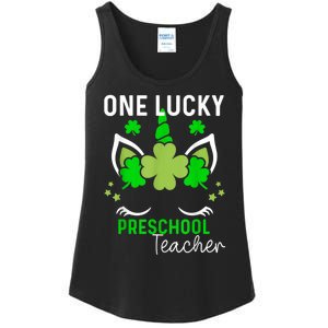 Funny One Lucky Preschool Teacher St. Patricks Day Irish Ladies Essential Tank