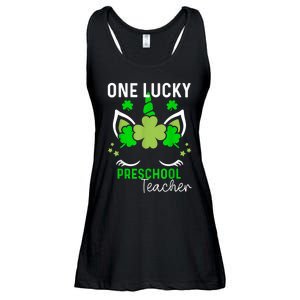 Funny One Lucky Preschool Teacher St. Patricks Day Irish Ladies Essential Flowy Tank