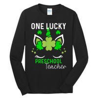 Funny One Lucky Preschool Teacher St. Patricks Day Irish Tall Long Sleeve T-Shirt