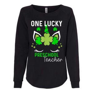 Funny One Lucky Preschool Teacher St. Patricks Day Irish Womens California Wash Sweatshirt