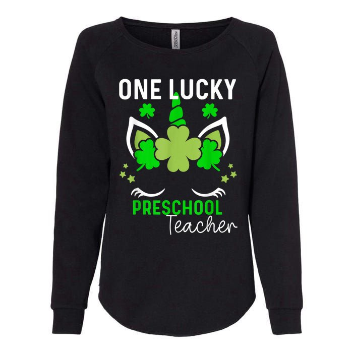 Funny One Lucky Preschool Teacher St. Patricks Day Irish Womens California Wash Sweatshirt