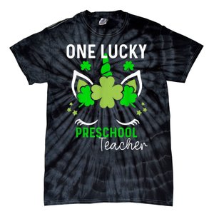 Funny One Lucky Preschool Teacher St. Patricks Day Irish Tie-Dye T-Shirt