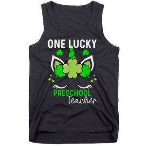 Funny One Lucky Preschool Teacher St. Patricks Day Irish Tank Top