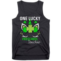 Funny One Lucky Preschool Teacher St. Patricks Day Irish Tank Top