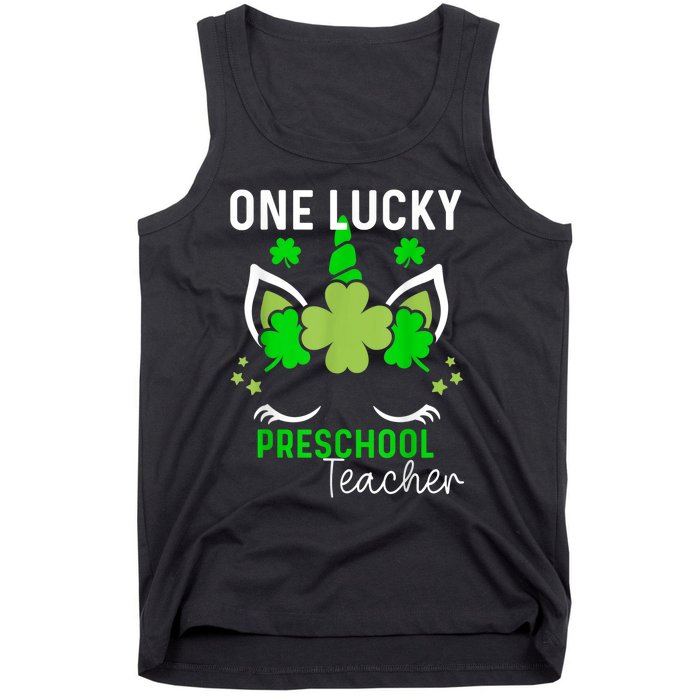 Funny One Lucky Preschool Teacher St. Patricks Day Irish Tank Top