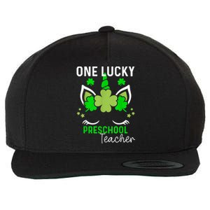 Funny One Lucky Preschool Teacher St. Patricks Day Irish Wool Snapback Cap