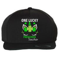 Funny One Lucky Preschool Teacher St. Patricks Day Irish Wool Snapback Cap