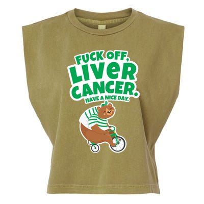 Fuck Off Liver Cancer Bear Cute Gift Garment-Dyed Women's Muscle Tee