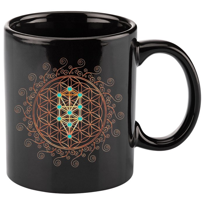 Flower Of Life Tree Of Life Sacred Geometry Kabbalah Gift 11oz C Handle Ceramic Mug