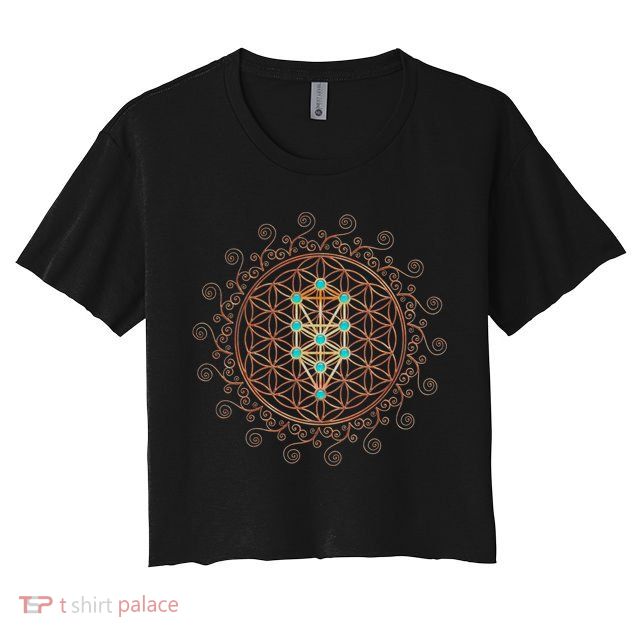 Flower Of Life Tree Of Life Sacred Geometry Kabbalah Gift Crop Top