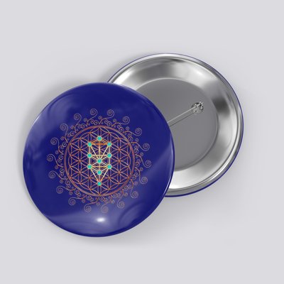 Flower Of Life Tree Of Life Sacred Geometry Kabbalah Gift Button