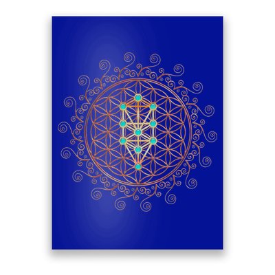 Flower Of Life Tree Of Life Sacred Geometry Kabbalah Gift Poster