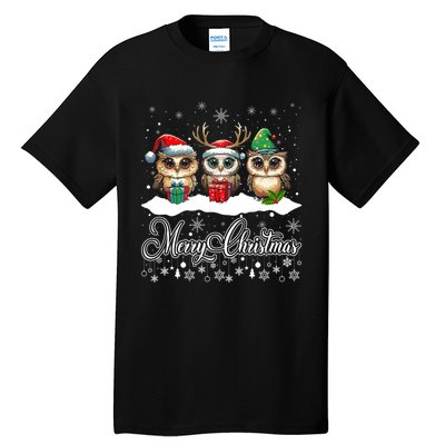 Funny Owl Lovers Ugly Xmas Cute Owl Christmas Tall T-Shirt