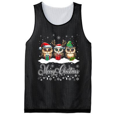 Funny Owl Lovers Ugly Xmas Cute Owl Christmas Mesh Reversible Basketball Jersey Tank