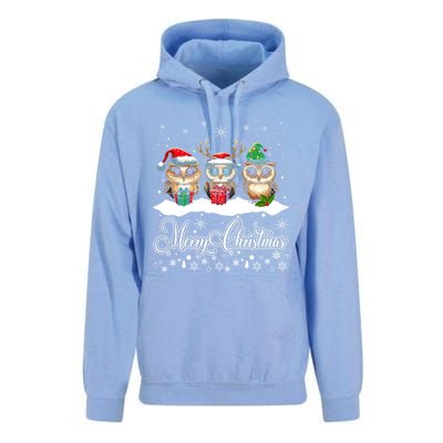 Funny Owl Lovers Ugly Xmas Cute Owl Christmas Unisex Surf Hoodie