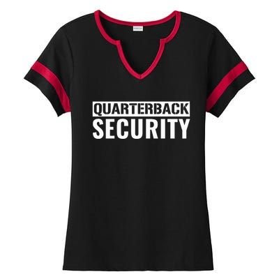 Football Offensive Line Lineman Quarterback Protection Ladies Halftime Notch Neck Tee